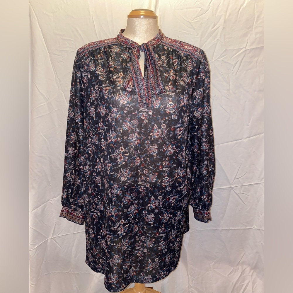 1960s Paisley Print Blouse